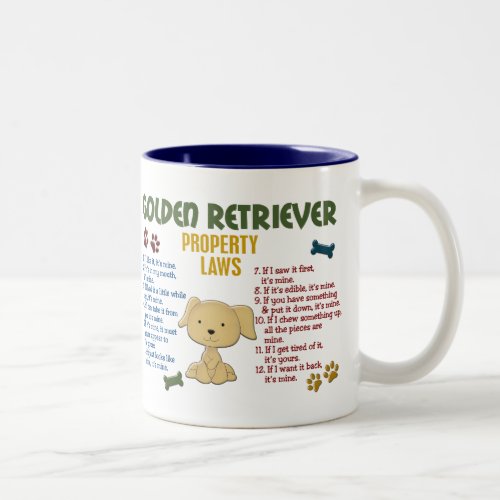 Golden Retriever Property Laws 4 Two_Tone Coffee Mug