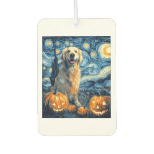Golden Retriever Pumpkin Starry Night Dog Mom Van Air Freshener