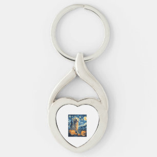 Golden Retriever Pumpkin Starry Night Dog Mom Van Keychain