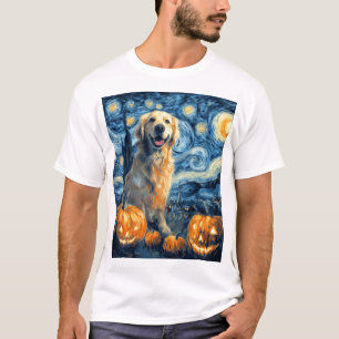 Golden Retriever Pumpkin Starry Night Dog Mom Van T-Shirt