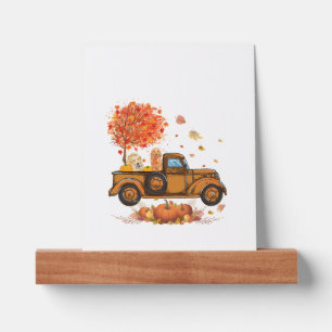 Golden Retriever Pumpkin Truck Autumn Leaf Fall th Picture Ledge
