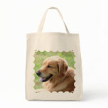 Golden Retriever Pup Grocery Tote Bag