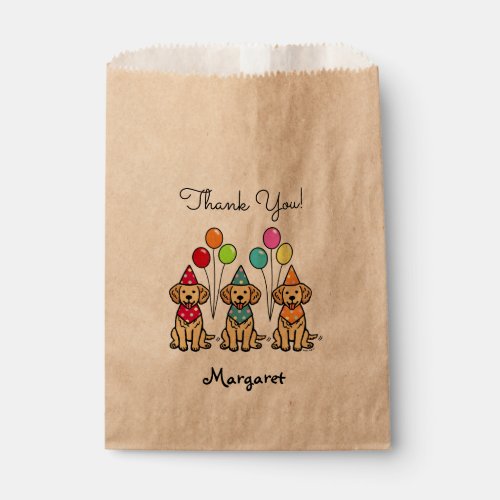 Golden Retriever Puppies Birthday Favor Bags