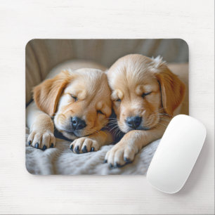 Golden Retriever Puppies Sleeping Mouse Pad