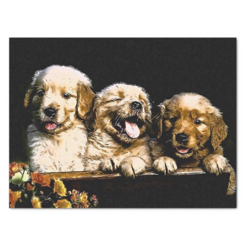 Golden Retriever Puppies Tissue Paper