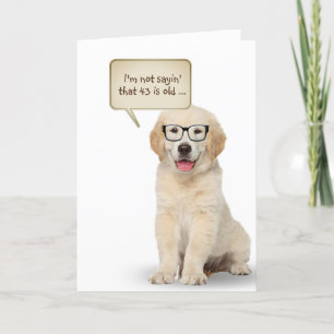 Golden Retriever Puppy 43rd Birthday Card