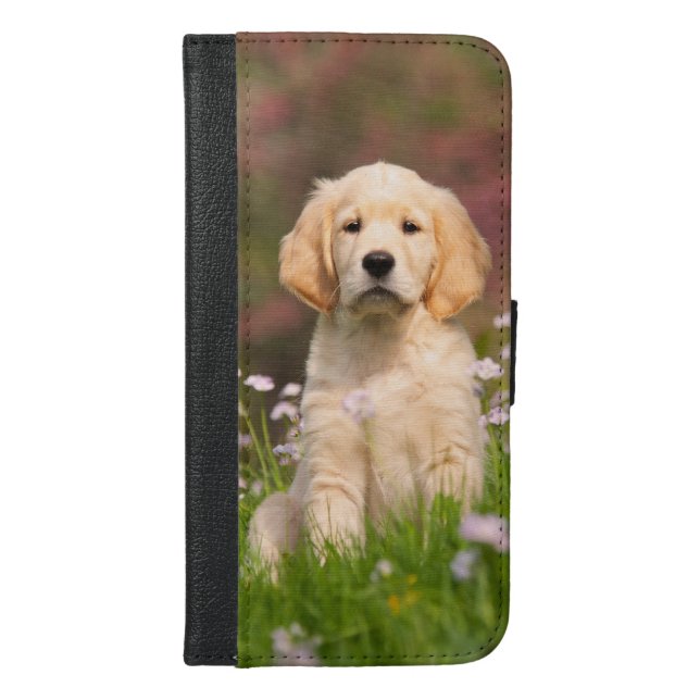 Golden Retriever puppy a cute Goldie iPhone Wallet Case (Front)