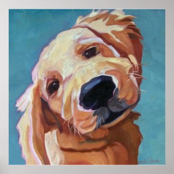 Golden Retriever Puppy Art Poster | Zazzle