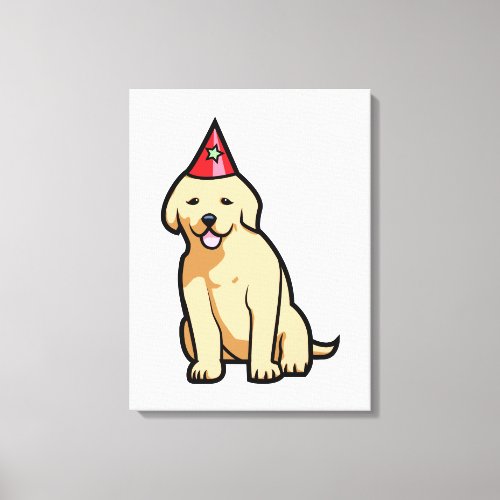 Golden Retriever Puppy Birthday Canvas Print