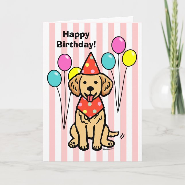 Golden Retriever Puppy Birthday Card (Front)