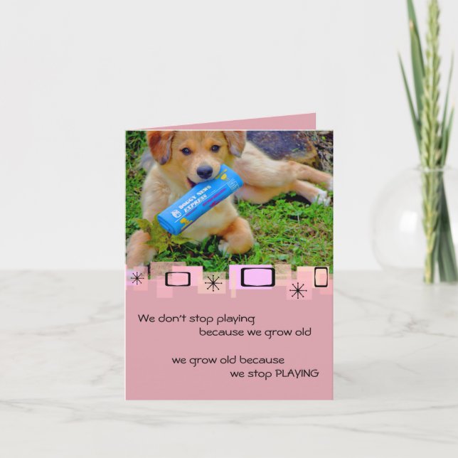 Golden Retriever Puppy Birthday Greeting Card (Front)