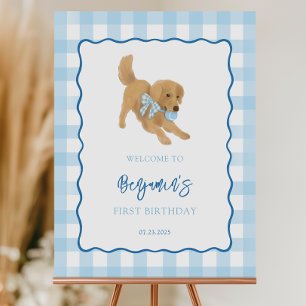 Golden Retriever Puppy Birthday Party Welcome Foam Board