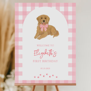 Golden Retriever Puppy Birthday Party Welcome Sign
