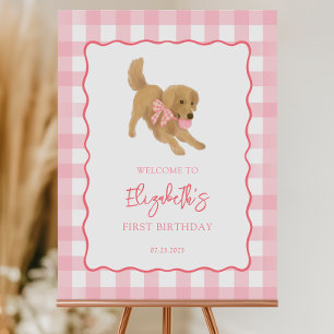 Golden Retriever Puppy Birthday Party Welcome Sign