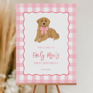 Golden Retriever Puppy Birthday Party Welcome Sign