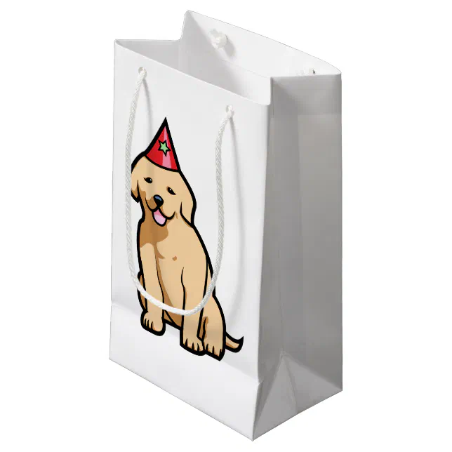 Golden Retriever Puppy Birthday Small Gift Bag | Zazzle