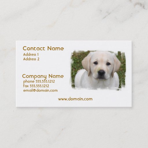 Customizable Golden Retriever Puppy Business Card