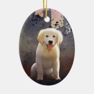Golden Retriever Puppy Ceramic Ornament