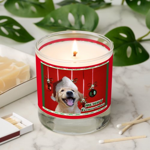 Golden Retriever Puppy Christmas Bowl Scented Candle