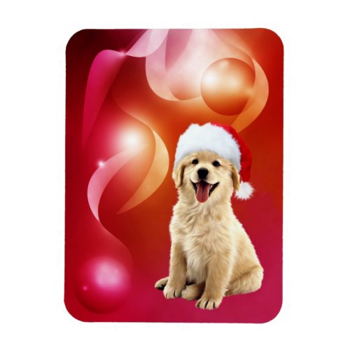 Golden Retriever puppy Christmas Magnet