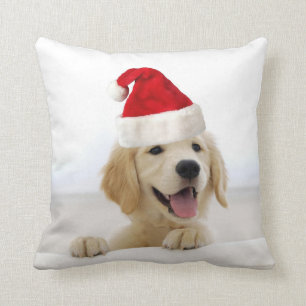 Golden Retriever Puppy Christmas Pillow