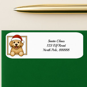Golden Retriever Puppy Christmas Return Address Label