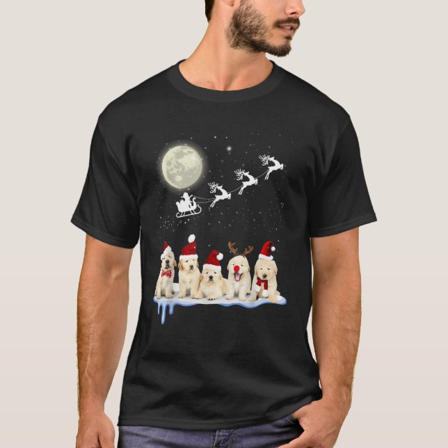 Golden Retriever Puppy Christmas Santa  T-Shirt (Front)