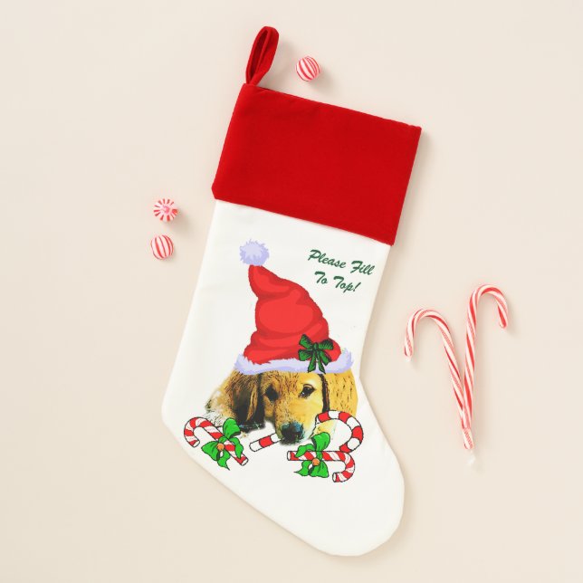 Golden Retriever Puppy Christmas Stocking (Front)