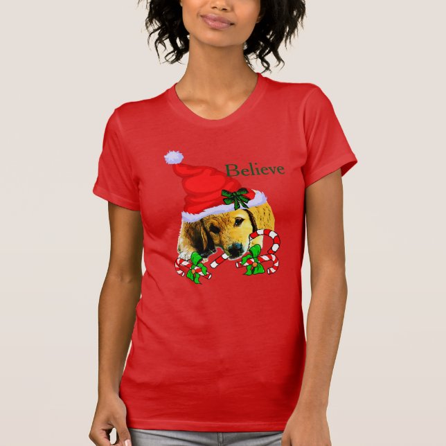 Golden Retriever Puppy Christmas T-Shirt (Front)