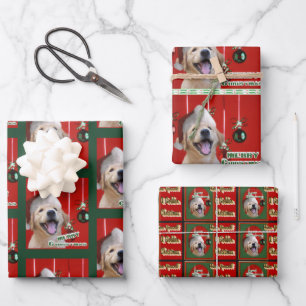 Golden Retriever Puppy Christmas Wrapping Paper Sheets