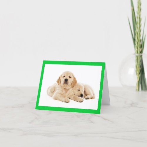 Golden Retriever Puppy Dog Blank Note Card