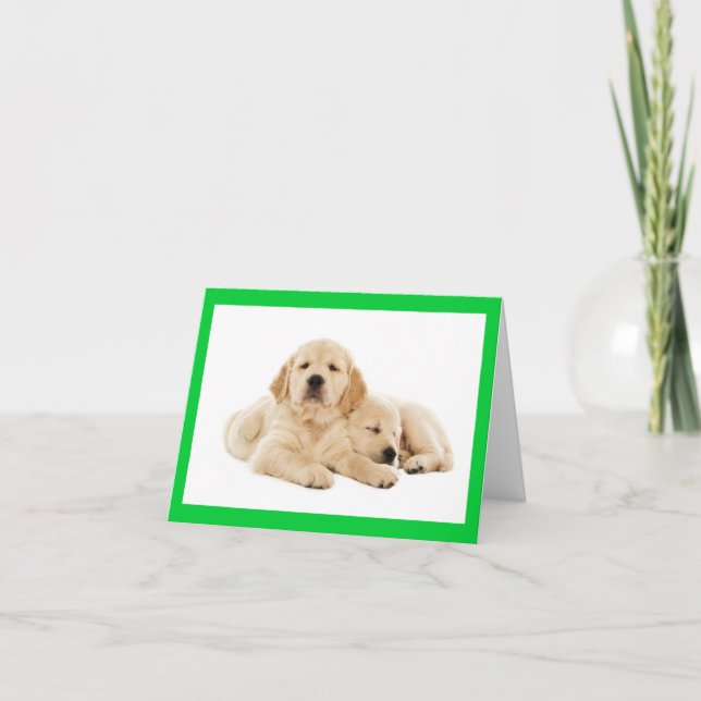 Golden Retriever Puppy Dog Blank Note Card (Front)