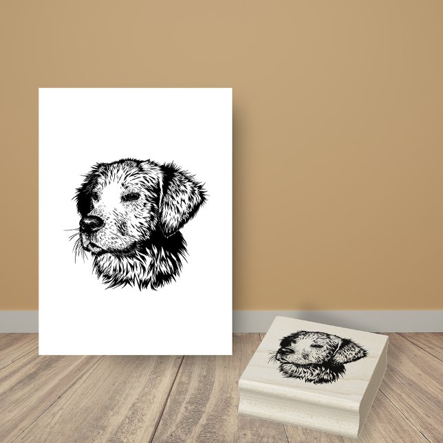 Golden Retriever Puppy Dog Breed Head Rubber Stamp (Creator Uploaded)