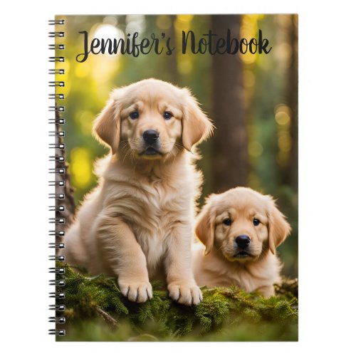 Golden Retriever puppy dog cute custom Notebook