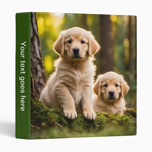 Golden Retriever puppy dog cute photo album 3 Ring Binder