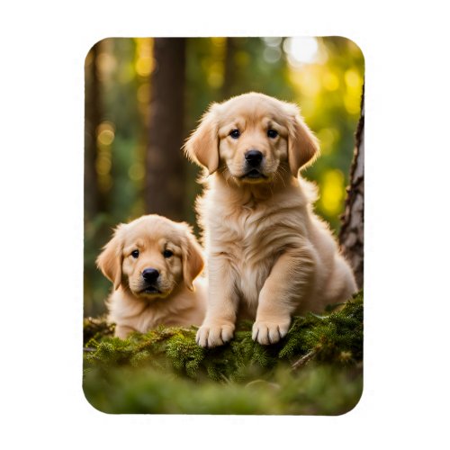 Golden Retriever puppy dog cute photo  Magnet