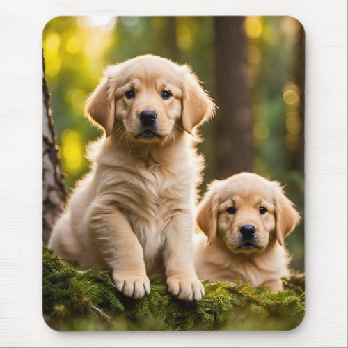 Golden Retriever puppy dog cute photo Mouse Pad