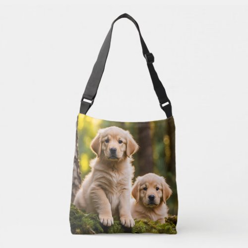 Golden Retriever puppy dog cute photo shoulder bag
