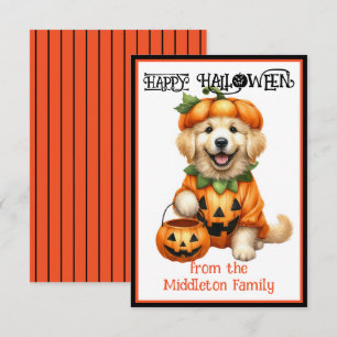 Golden Retriever Puppy Dog Happy Halloween Note Card