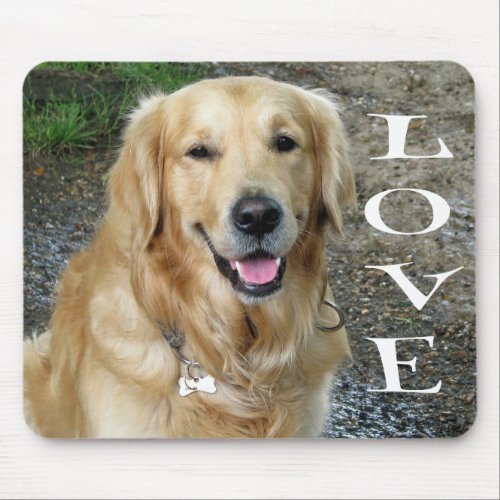 Golden Retriever Puppy Dog Love Mouse Pad