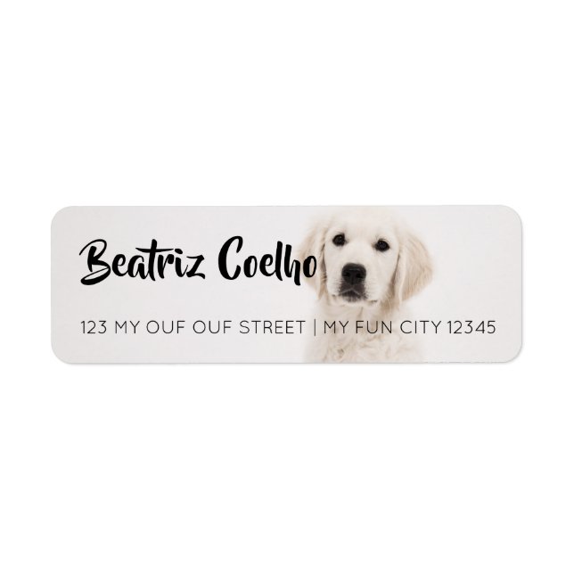Golden Retriever Puppy Dog Themed Decorative Plain Label (Front)