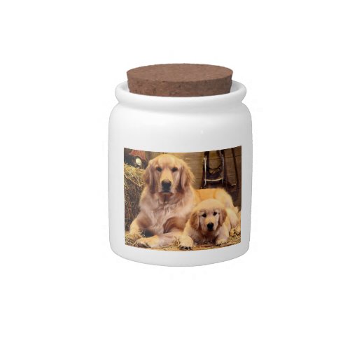 Golden Retriever  Puppy Dog Treat Candy Jar