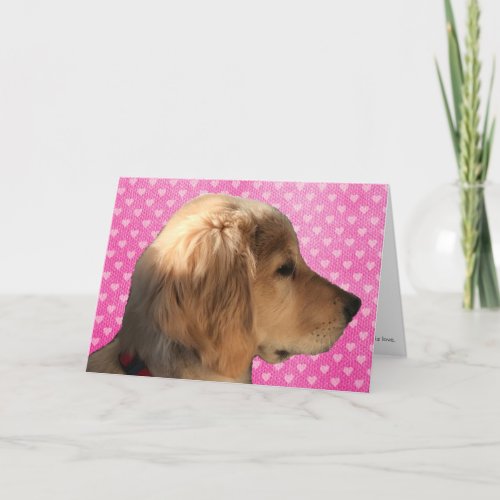 Golden Retriever Puppy Dog Valentines Day Card