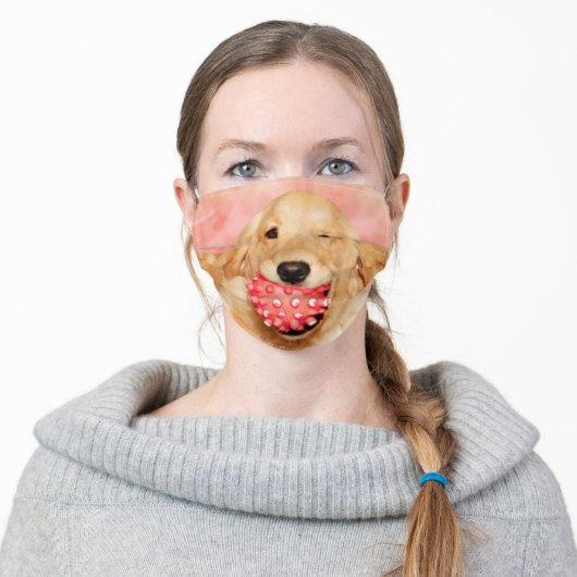 Golden Retriever Puppy Face Mask Cover (Worn)