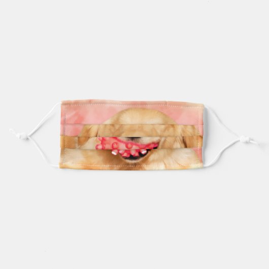 Golden Retriever Puppy Face Mask Cover (Front, Folded)