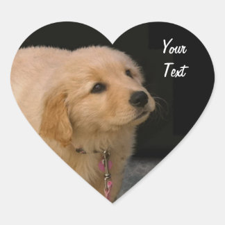 Golden Retriever Puppy Heart Sticker