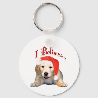 Golden Retriever Puppy I Believe Keychain