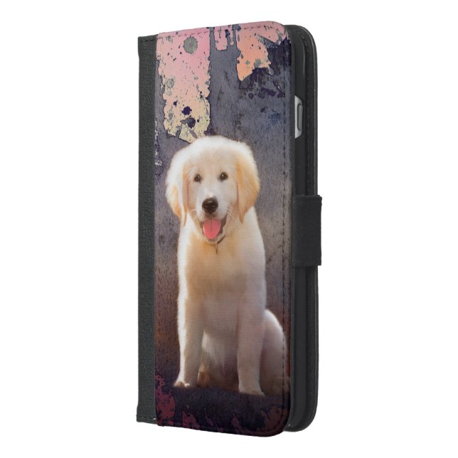 Golden Retriever Puppy iPhone Wallet Case (Left)