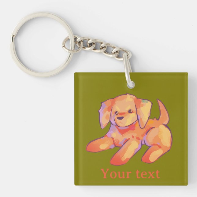 Golden retriever puppy keychain (Front)