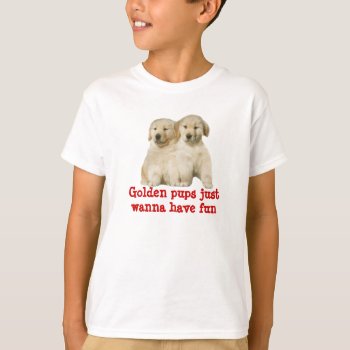 Golden Retriever Puppy Kids Unisex Shirt by normagolden at Zazzle